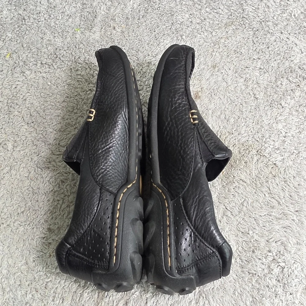 Merrell Slip On Loafers‎ Black Pebbled Leather Moccasins Mens 8 Excellent